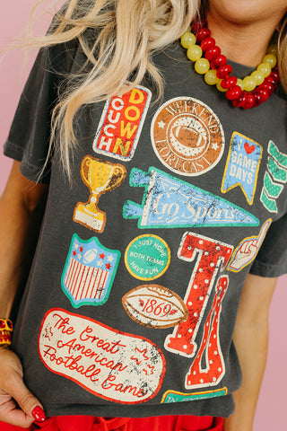 Football Varsity Patches Graphic Tee