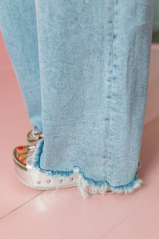 Kameron Light Wash Raw Hem Denim