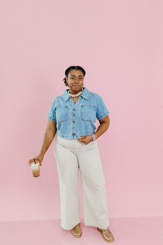 Kinsley Denim Button Up Top