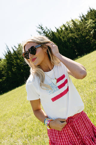 Floral Flag Quilt Tee