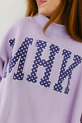 MHK Polka Dot Mock Neck Sweatshirt