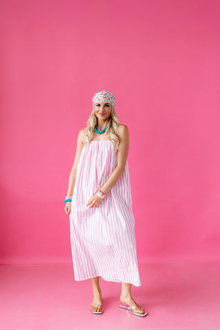 Halston Stripe Midi Dress