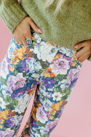 Lilly Floral Barrel Stretch Pants