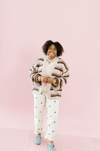 Calla Polka Dot Pants in Natural/Brown