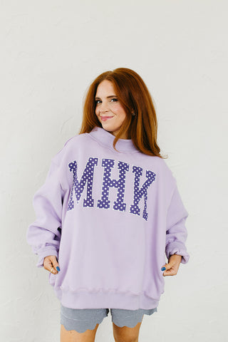 MHK Polka Dot Mock Neck Sweatshirt