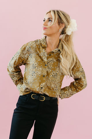 Angie Bandana Button Up Shirt