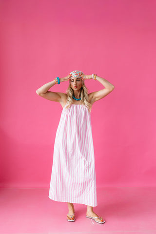 Halston Stripe Midi Dress