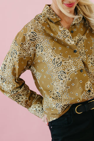 Angie Bandana Button Up Shirt
