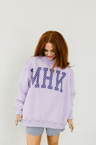 MHK Polka Dot Mock Neck Sweatshirt