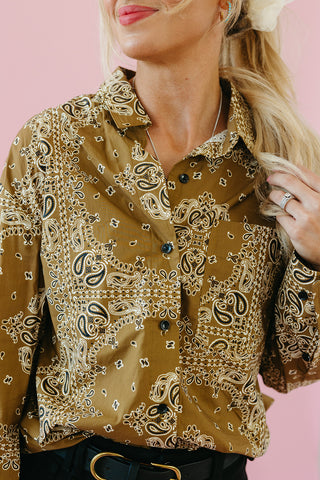 Angie Bandana Button Up Shirt