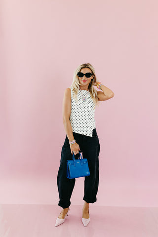 Allie Polka Dot Asymmetrical Top