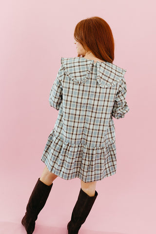 Fawn Plaid Collar Mini Dress