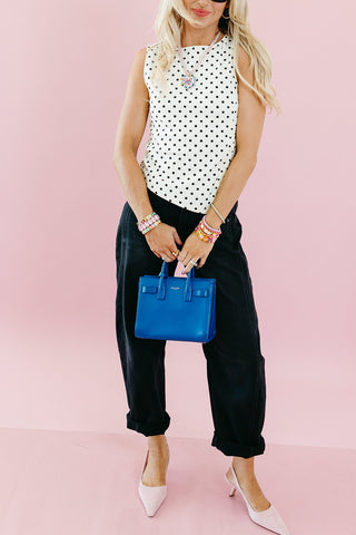 Allie Polka Dot Asymmetrical Top