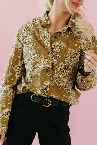 Angie Bandana Button Up Shirt