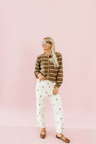 Calla Polka Dot Pants in Natural/Brown
