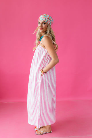 Halston Stripe Midi Dress