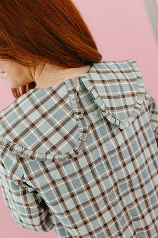 Fawn Plaid Collar Mini Dress