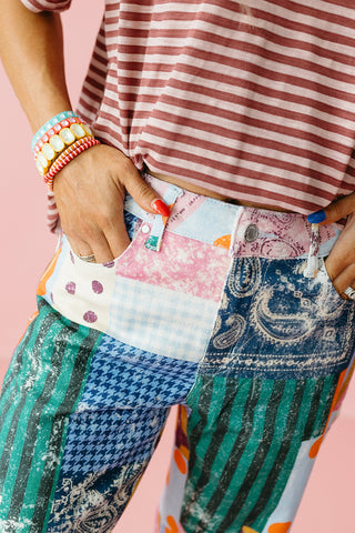 Jewel Patch Barrel Pants