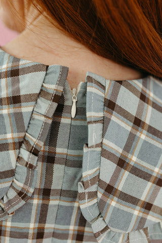 Fawn Plaid Collar Mini Dress