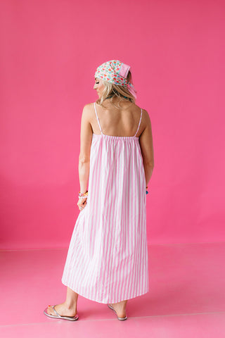 Halston Stripe Midi Dress
