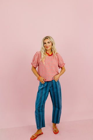 Lane Multi Colored Stripe Denim Pants