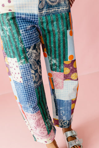 Jewel Patch Barrel Pants
