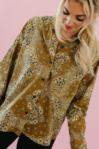 Angie Bandana Button Up Shirt