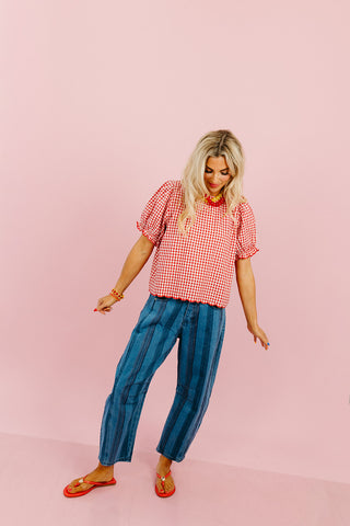 Lane Multi Colored Stripe Denim Pants