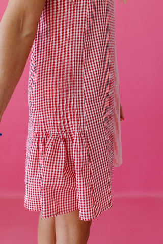 Maura Gingham Mini Dress in Red