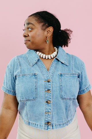 Kinsley Denim Button Up Top