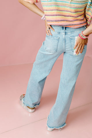 Kameron Light Wash Raw Hem Denim
