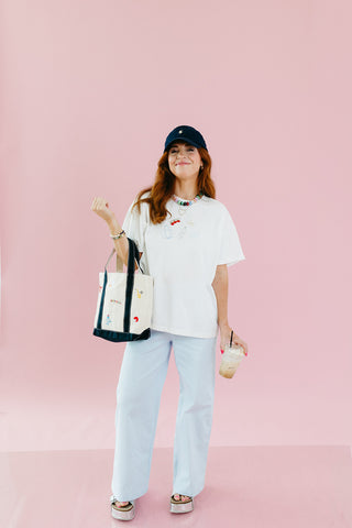 Manon Stripe Pants in Sky/White