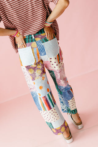 Jewel Patch Barrel Pants