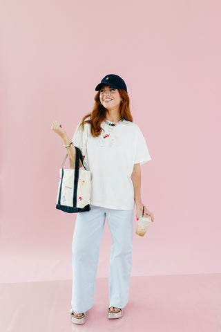 Manon Stripe Pants in Sky/White