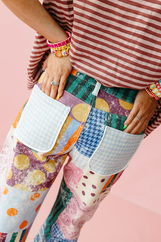 Jewel Patch Barrel Pants