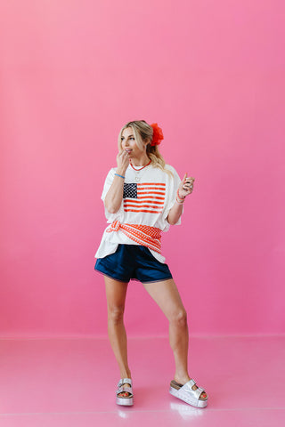 USA Flag Oversized Boyfriend Tee