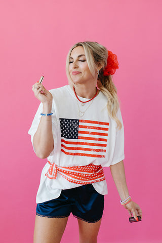 USA Flag Oversized Boyfriend Tee