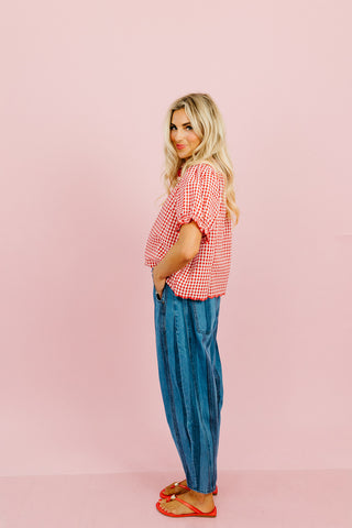 Lane Multi Colored Stripe Denim Pants
