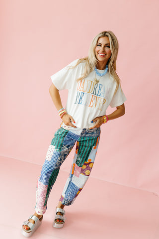 Jewel Patch Barrel Pants
