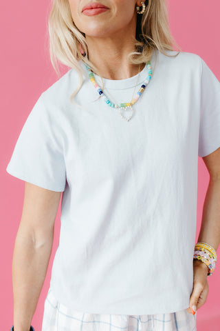 Sarah Basic Tee in Baby Blue