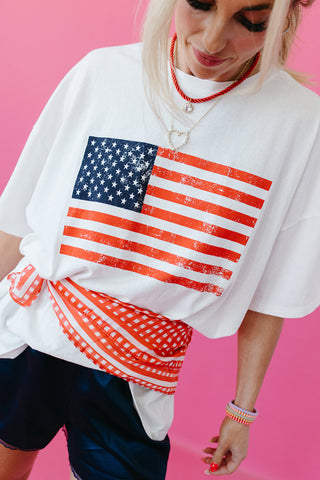 USA Flag Oversized Boyfriend Tee