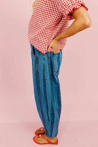 Lane Multi Colored Stripe Denim Pants