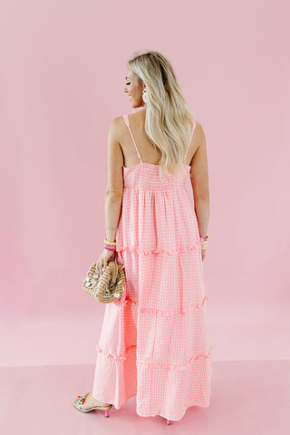 Arabella Plaid Tiered Midi Dress