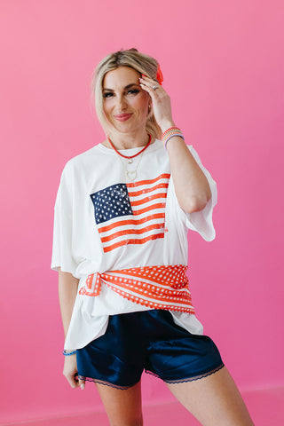 USA Flag Oversized Boyfriend Tee