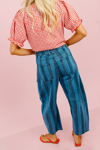 Lane Multi Colored Stripe Denim Pants