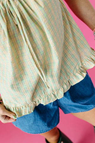 Wilma Checkered Tank Top in Butter