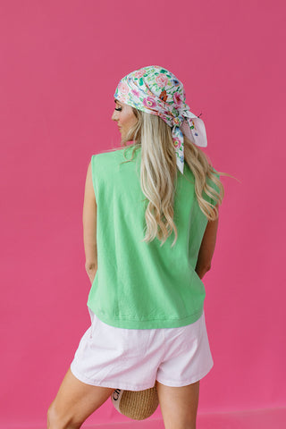 Evangeline Knit Tank Top in Lime