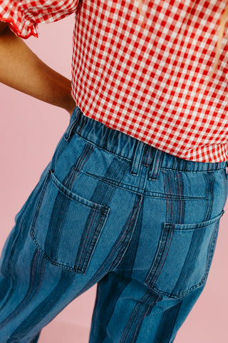 Lane Multi Colored Stripe Denim Pants