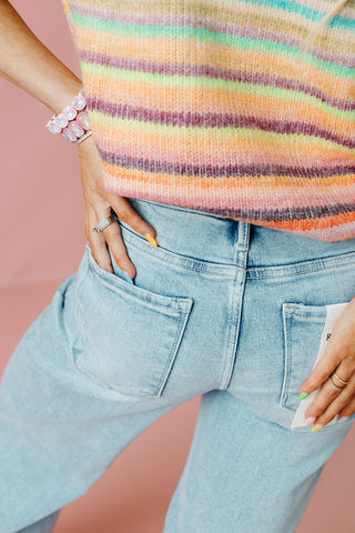 Kameron Light Wash Raw Hem Denim