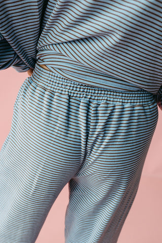 Nyah Striped Lounge Pants in Blue/Coco